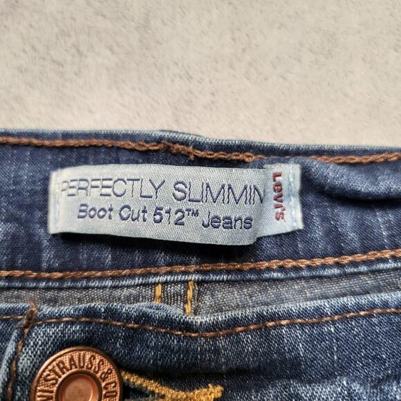 Levi's 512 Jeans Womens 12 Blue Boot Cut Perfectly Slimming Stretch Medium Wash - Picture 3 of 12